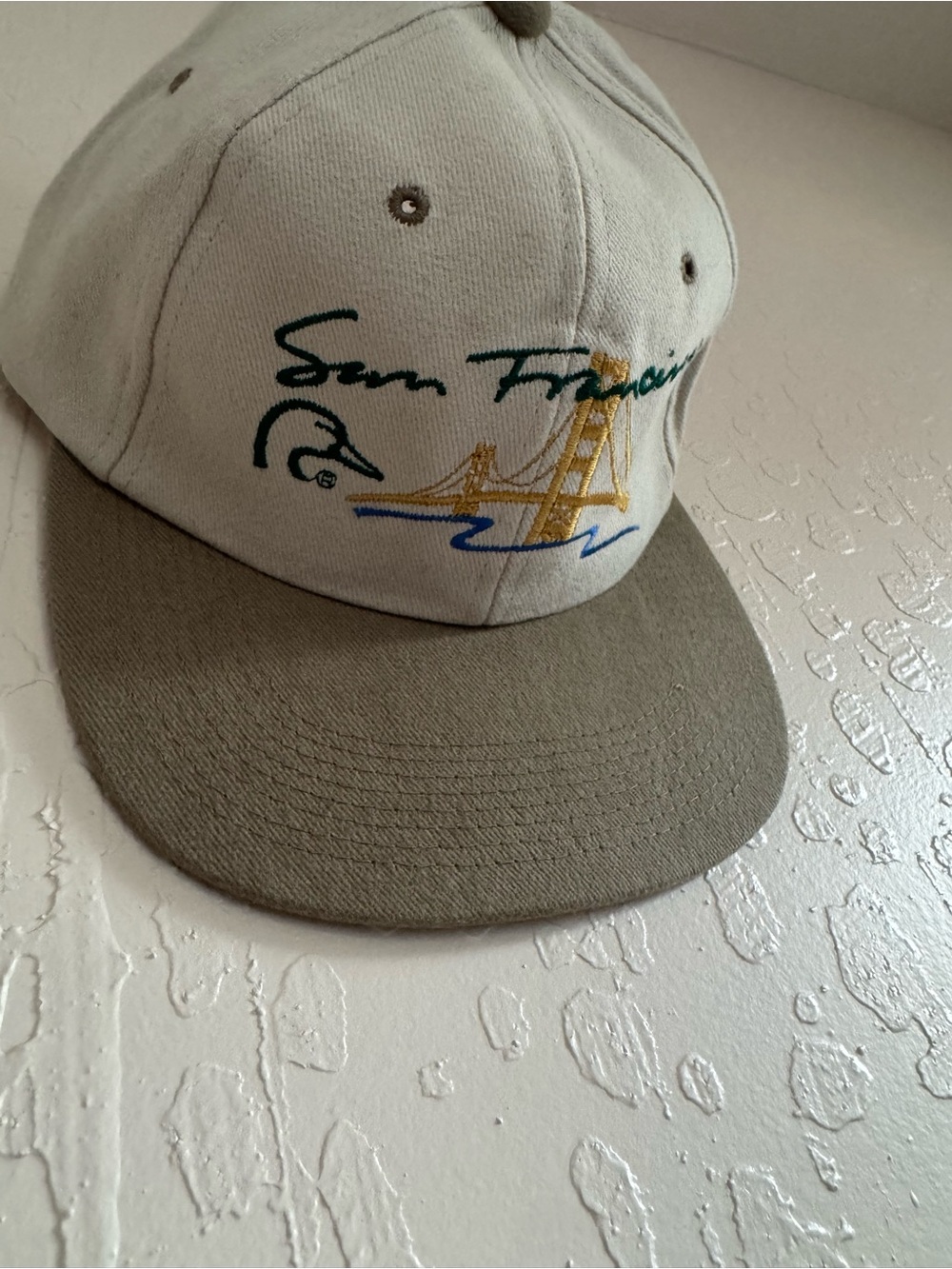 San Francisco Embroidered Baseball Cap - Beige & Olive
